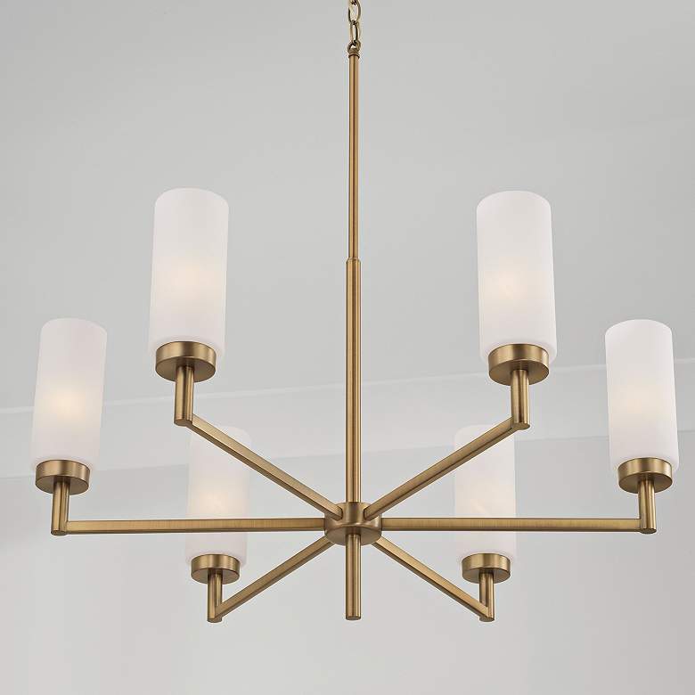 Image 4 Capital Alyssa 31" Wide Aged Brass 6-Light Chandelier more views