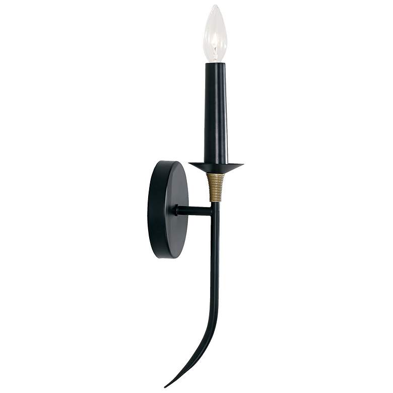 Image 2 Capital Amara 16 3/4"H Matte Black with Brass Wall Sconce