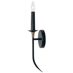 Capital Amara 16 3/4"H Matte Black with Brass Wall Sconce