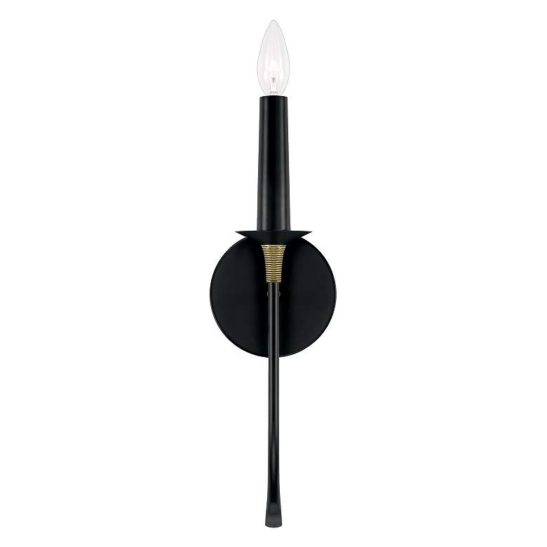 Image 4 Capital Amara 16 3/4"H Matte Black with Brass Wall Sconce more views