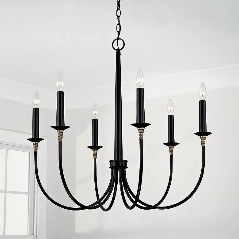 Image 1 Capital Amara 30 1/2" Wide Matte Black 6-Light Chandelier