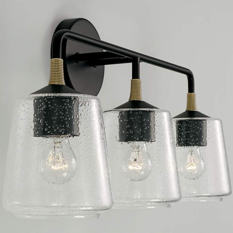 Image 4 Capital Amara 24" Wide Matte Black Brass 3-Light Bath Light more views