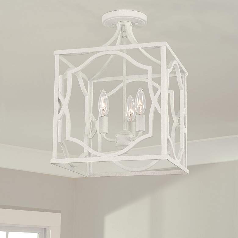 Image 5 Capital Anna 12 1/4"W Textured White 3-Light Lantern Pendant more views