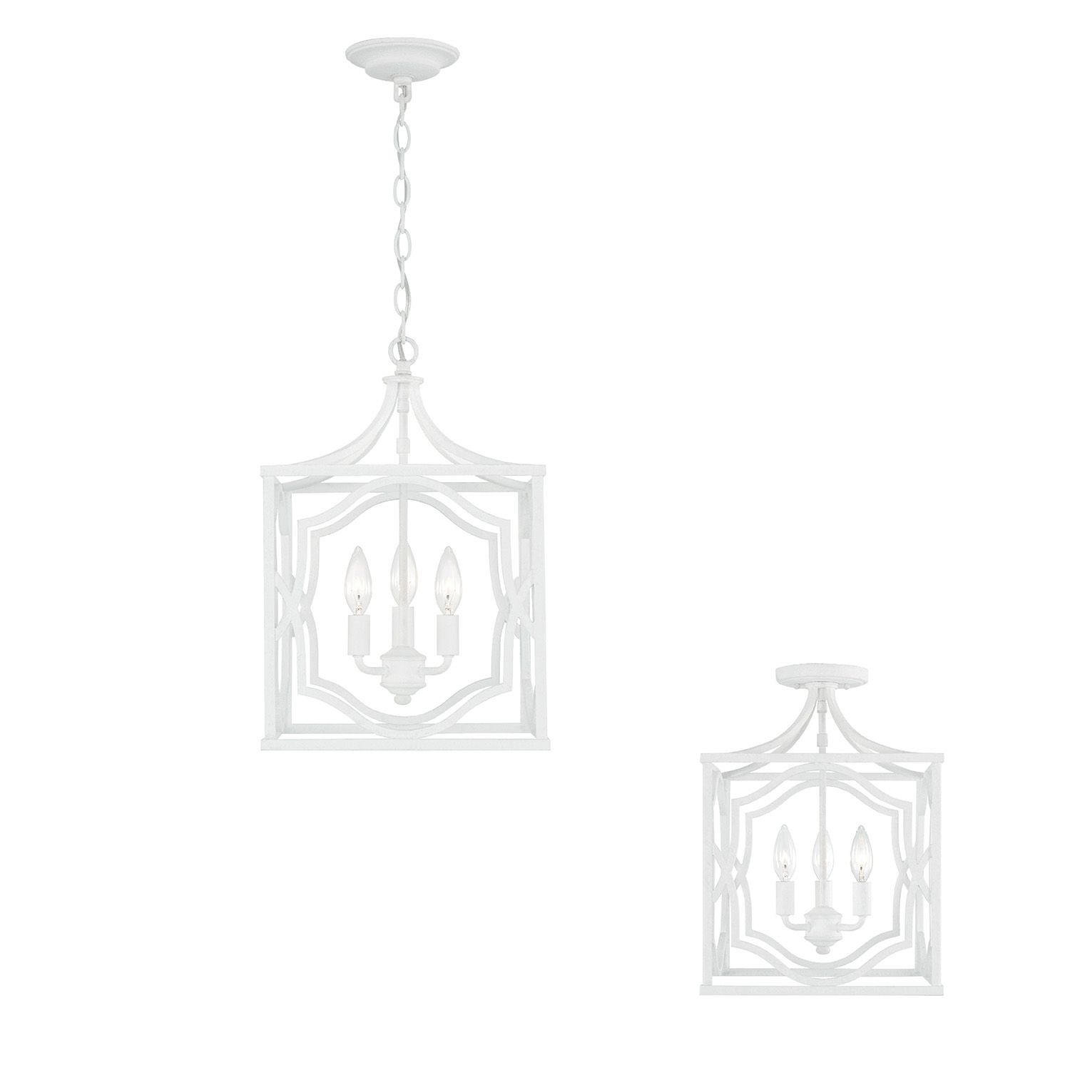 Image 7 Capital Anna 12 1/4"W Textured White 3-Light Lantern Pendant more views