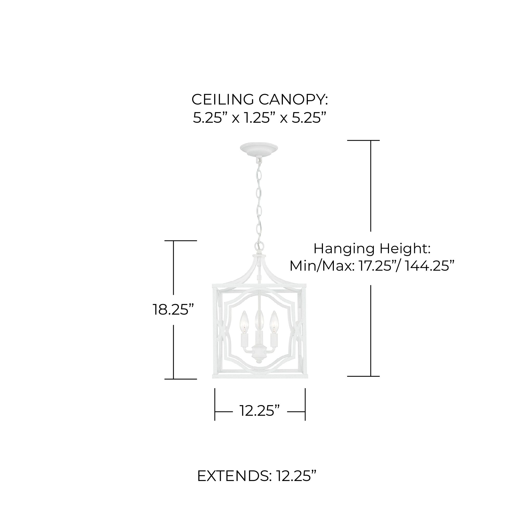 Capital Anna 12 1/4"W Textured White 3-Light Lantern Pendant