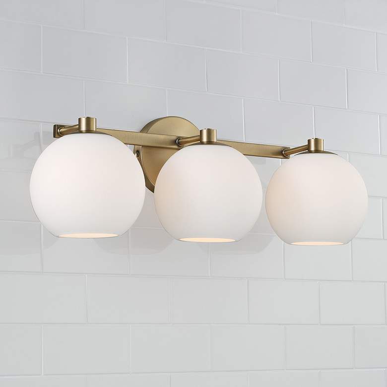 Image 4 Capital Ansley 22 3/4" Wide Aged Brass 3-Light Bath Light more views