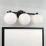 1_Capital Ansley 22 3/4" Wide Matte Black 3-Light Bath Light
