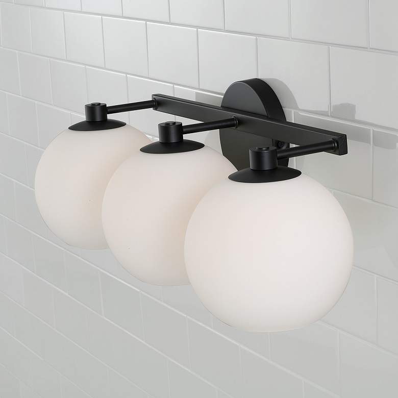 Image 4 Capital Ansley 22 3/4" Wide Matte Black 3-Light Bath Light more views