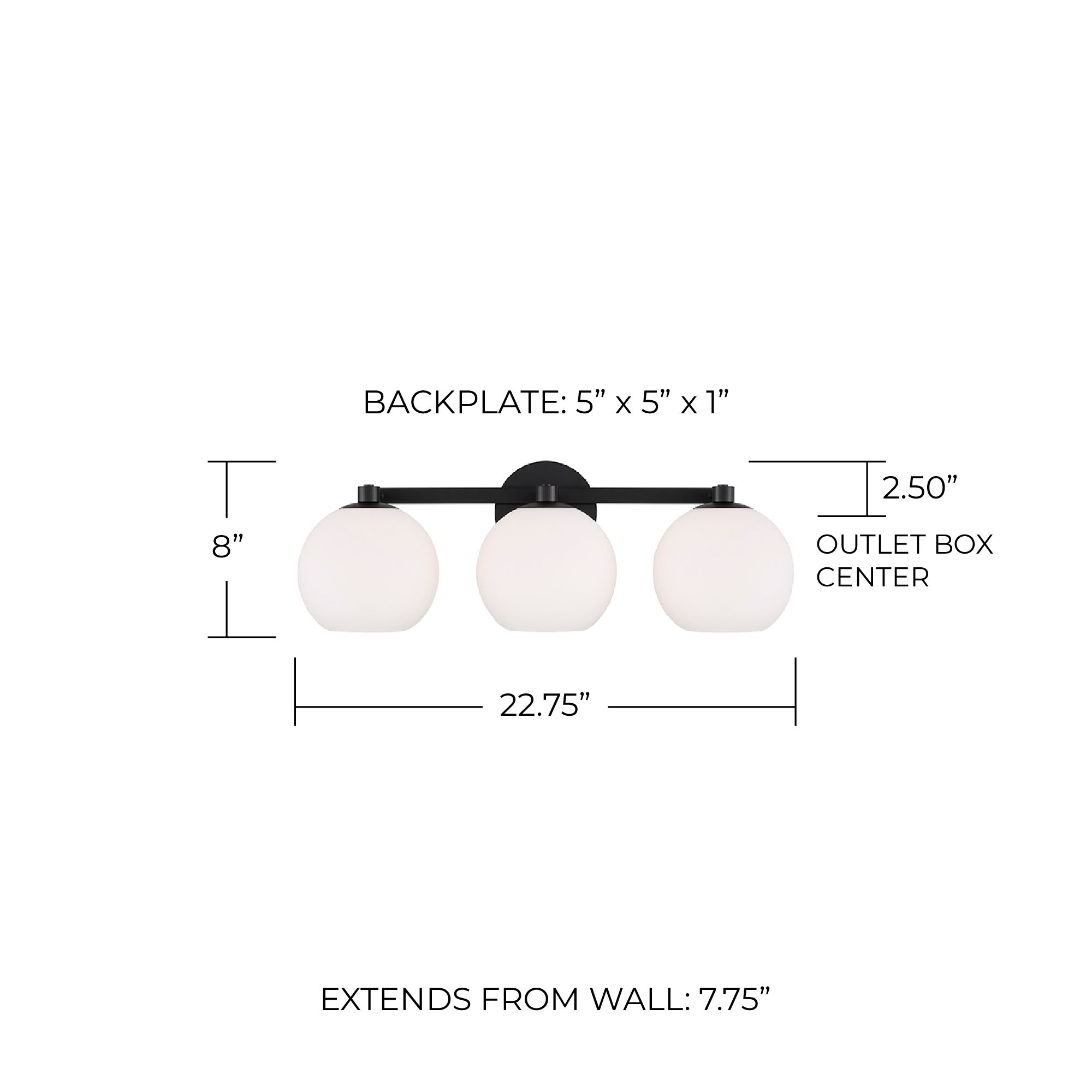 Image 5 Capital Ansley 22 3/4" Wide Matte Black 3-Light Bath Light more views