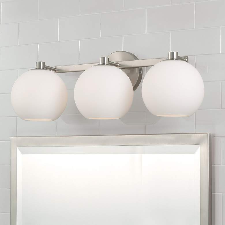 Image 1 Capital Ansley 22 3/4"W Brushed Nickel 3-Light Bath Light