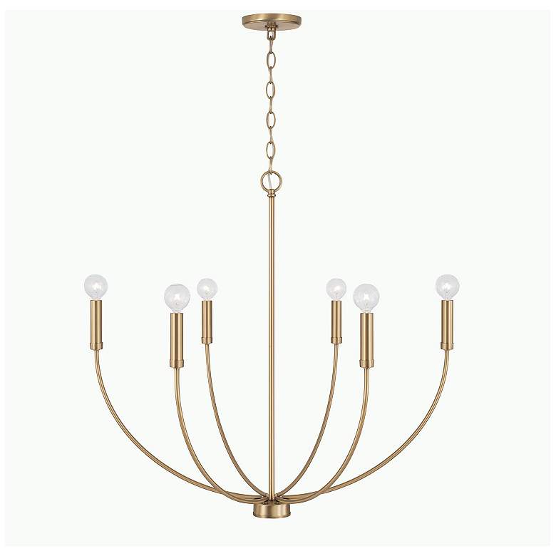 Image 2 Capital Ansley 30 1/4" Wide Aged Brass 6-Light Chandelier
