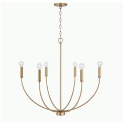 Capital Ansley 30 1/4" Wide Aged Brass 6-Light Chandelier