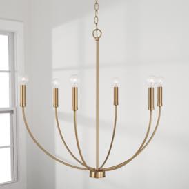 Capital Ansley 30 1/4" Wide Aged Brass 6-Light Chandelier Capital Ansley 30 1/4" Wide Aged Brass 6-Light Chandelier