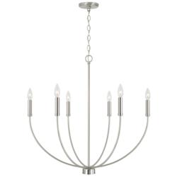 Capital Ansley 30 1/4"W Brushed Nickel 6-Light Chandelier