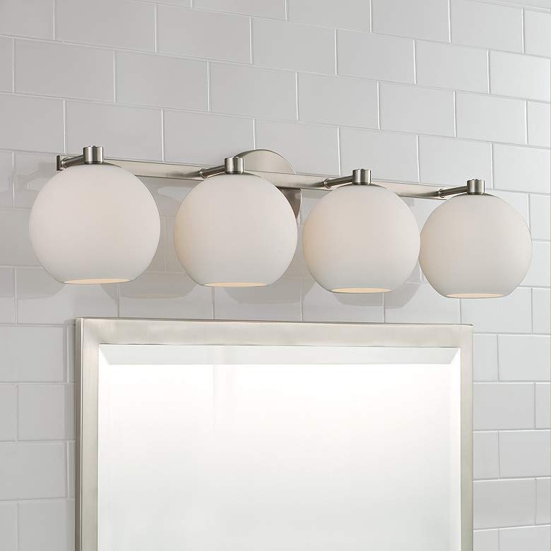 Image 1 Capital Ansley 31"W Brushed Nickel 4-Light Vanity Bath Light