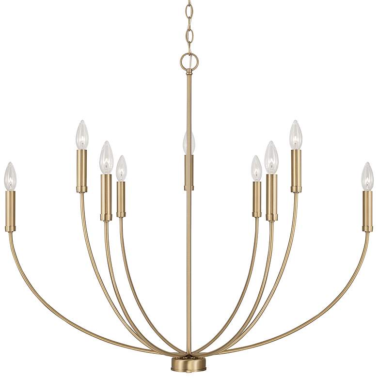 Image 2 Capital Ansley 35 1/4" Wide Aged Brass 9-Light Chandelier