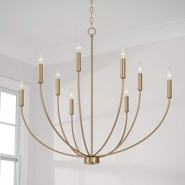 Image 1 Capital Ansley 35 1/4" Wide Aged Brass 9-Light Chandelier