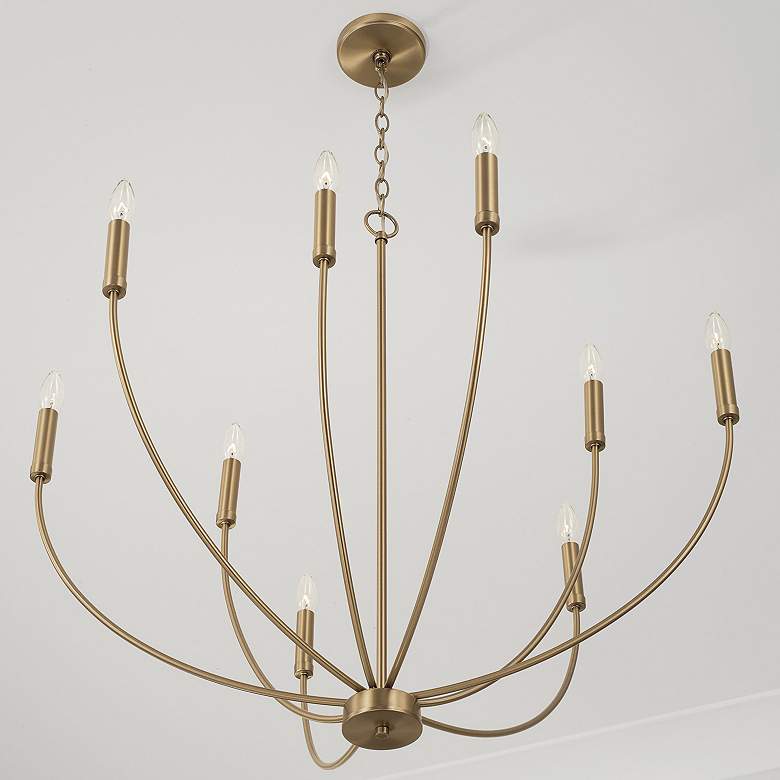 Image 4 Capital Ansley 35 1/4" Wide Aged Brass 9-Light Chandelier more views