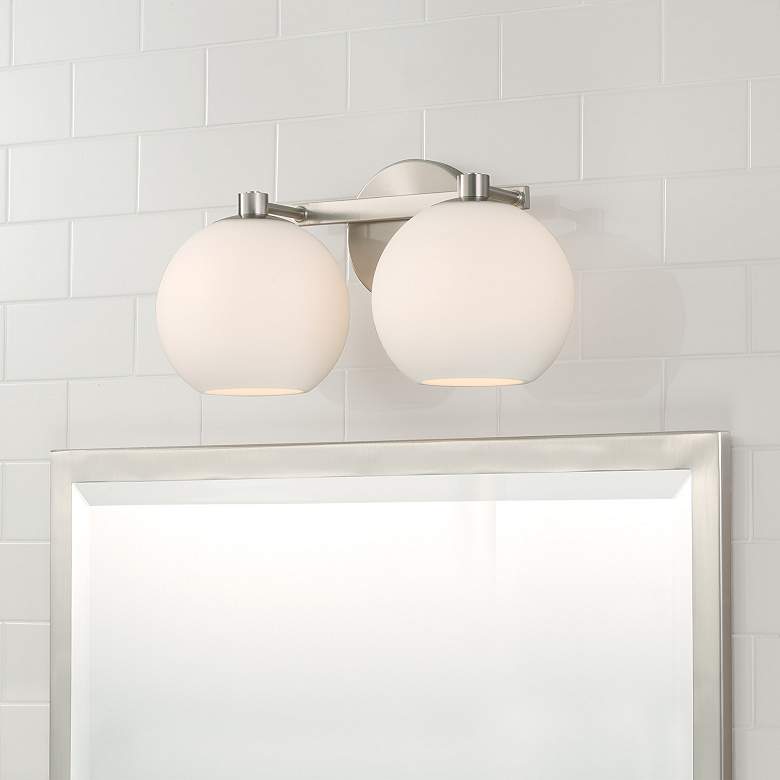 Image 3 Capital Ansley 8" High Brushed Nickel 2-Light Wall Sconce more views