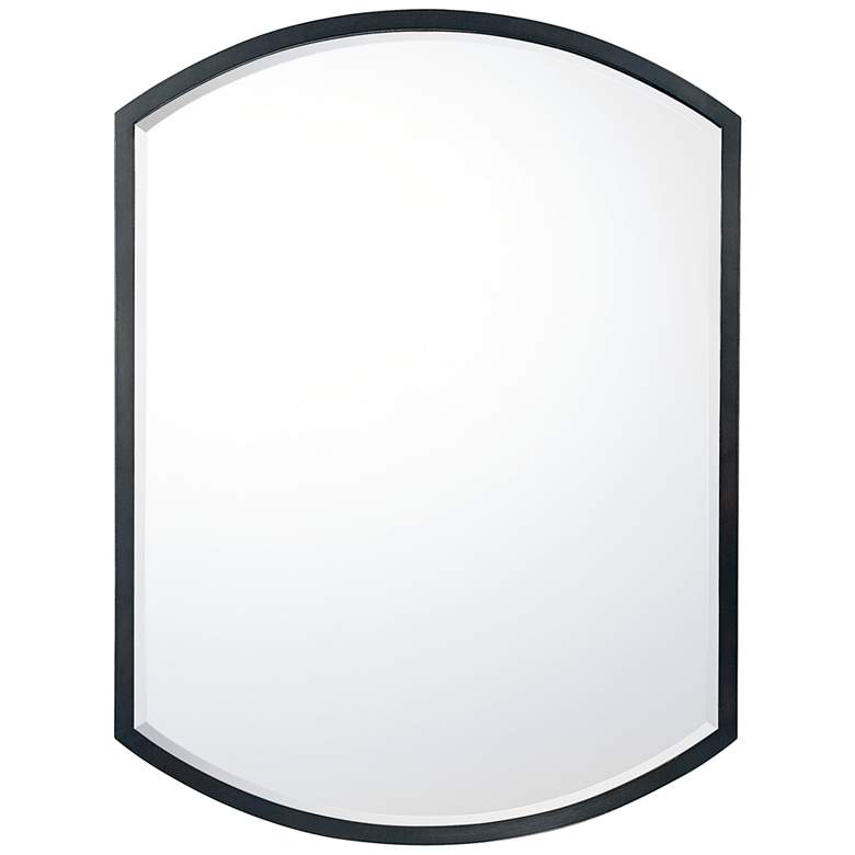Image 1 Capital Aramis 32" x 24" Matte Black Arch Rectangular Wall Mirror