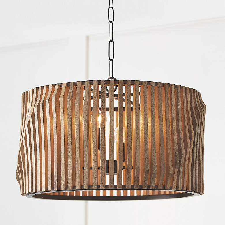 Image 2 Capital Archer 24" Wide Black Light Wood 4-Light Pendant