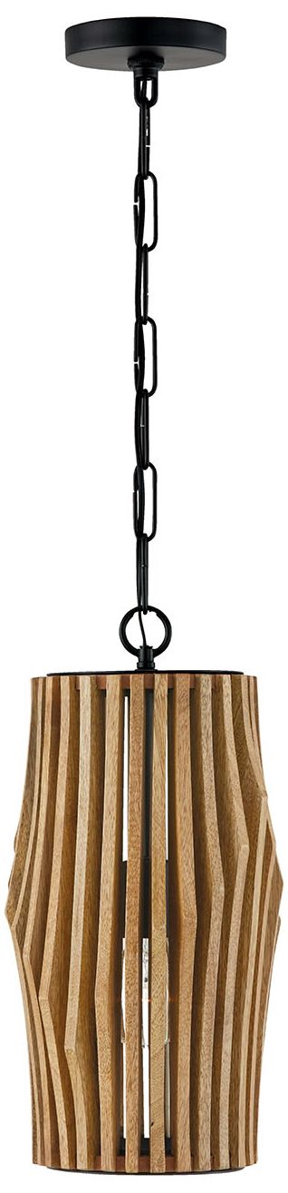 Image 2 Capital Archer 8 3/4"W Matte Black and Light Wood Mini Pendant Light