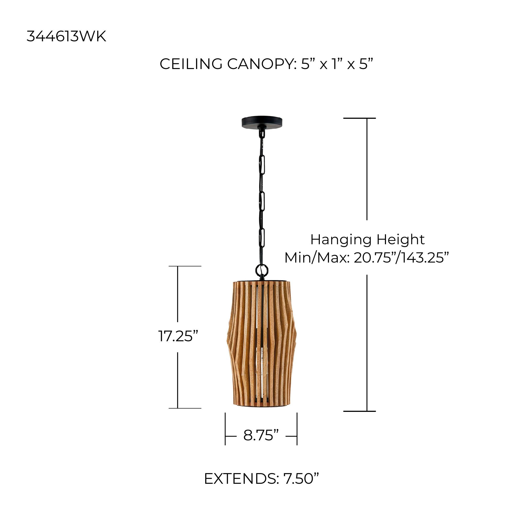 Image 4 Capital Archer 8 3/4"W Matte Black and Light Wood Mini Pendant Light more views