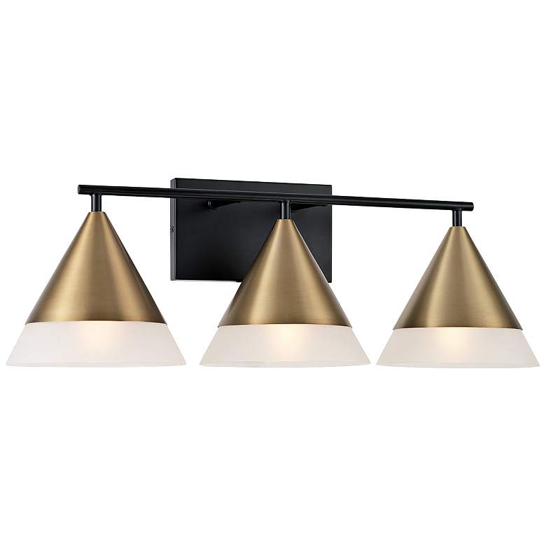Image 2 Capital Avant 26"W Aged Brass and Black 3-Light Bath Light