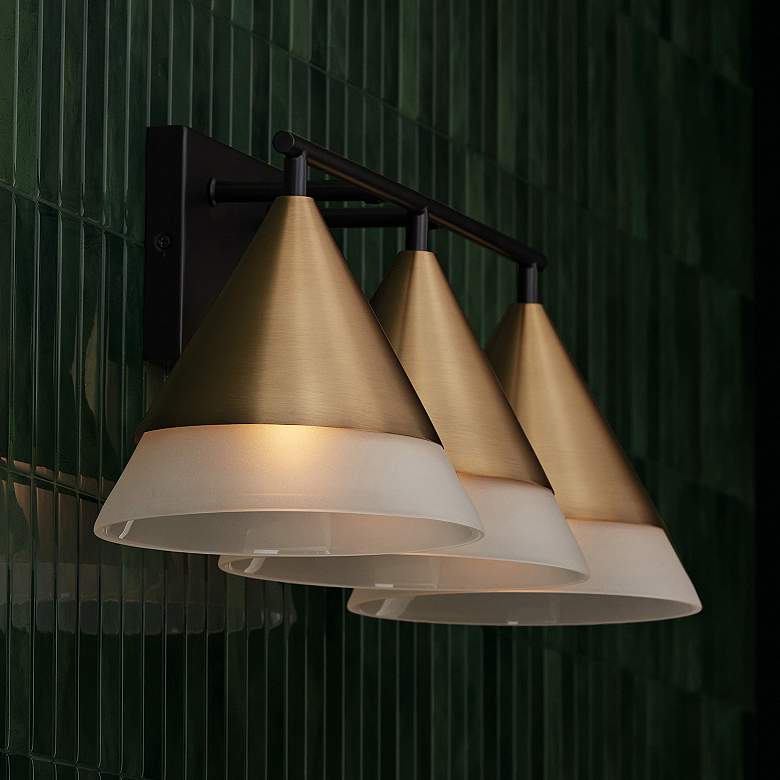 Image 4 Capital Avant 26"W Aged Brass and Black 3-Light Bath Light more views