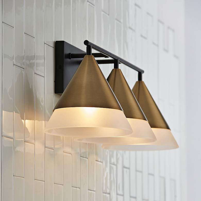 Image 5 Capital Avant 26"W Aged Brass and Black 3-Light Bath Light more views