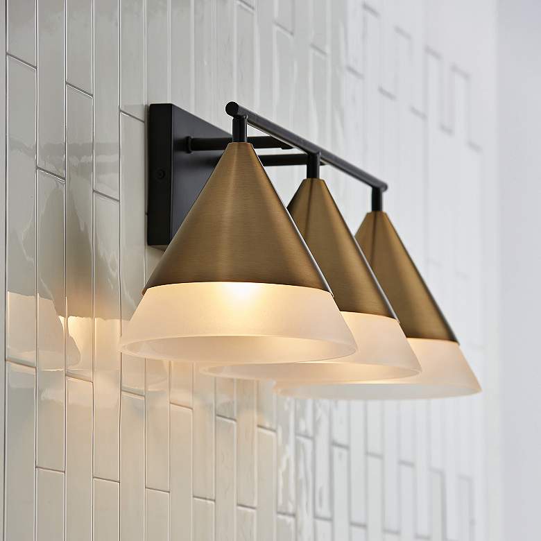 Image 6 Capital Avant 26"W Aged Brass and Black 3-Light Bath Light more views