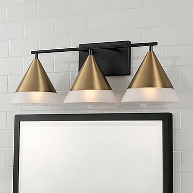 Capital Avant 26"W Aged Brass and Black 3-Light Bath Light