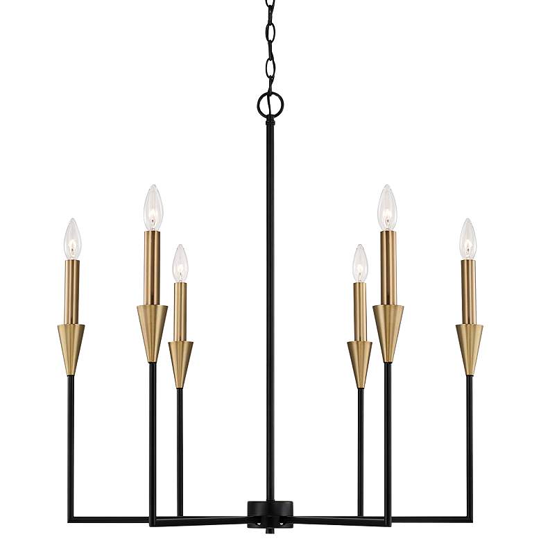Image 2 Capital Avant 29" Wide Aged Brass 6-Light Chandelier