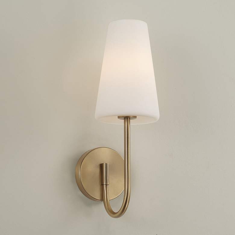 Image 1 Capital Averitt 17 1/4" High Aged Brass Wall Sconce