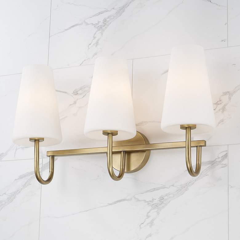 Image 3 Capital Averitt 24"W Aged Brass 3-Light Vanity Bath Light more views
