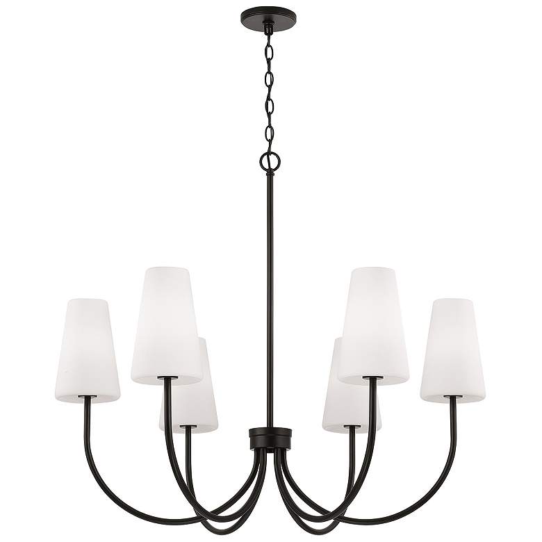 Image 2 Capital Averitt 37 1/4" Wide Matte Black 6-Light Chandelier