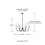 5_Capital Averitt 37 1/4" Wide Matte Black 6-Light Chandelier more views