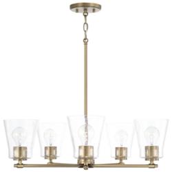 Capital Baker 27" Wide Aged Brass 5-Light Chandelier