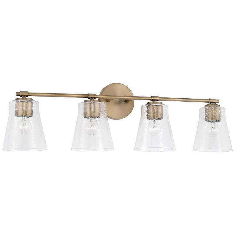 Image 2 Capital Baker 31 3/4"W Aged Brass 4-Light Vanity Bath Light