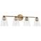 Capital Baker 31 3/4"W Aged Brass 4-Light Vanity Bath Light