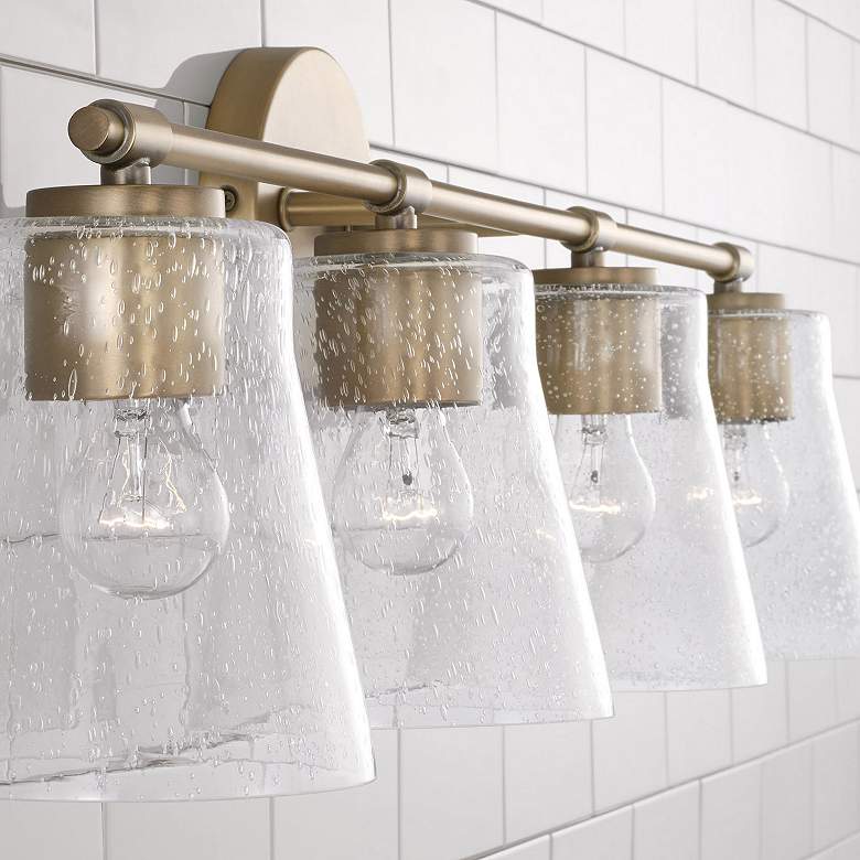 Image 3 Capital Baker 31 3/4"W Aged Brass 4-Light Vanity Bath Light more views