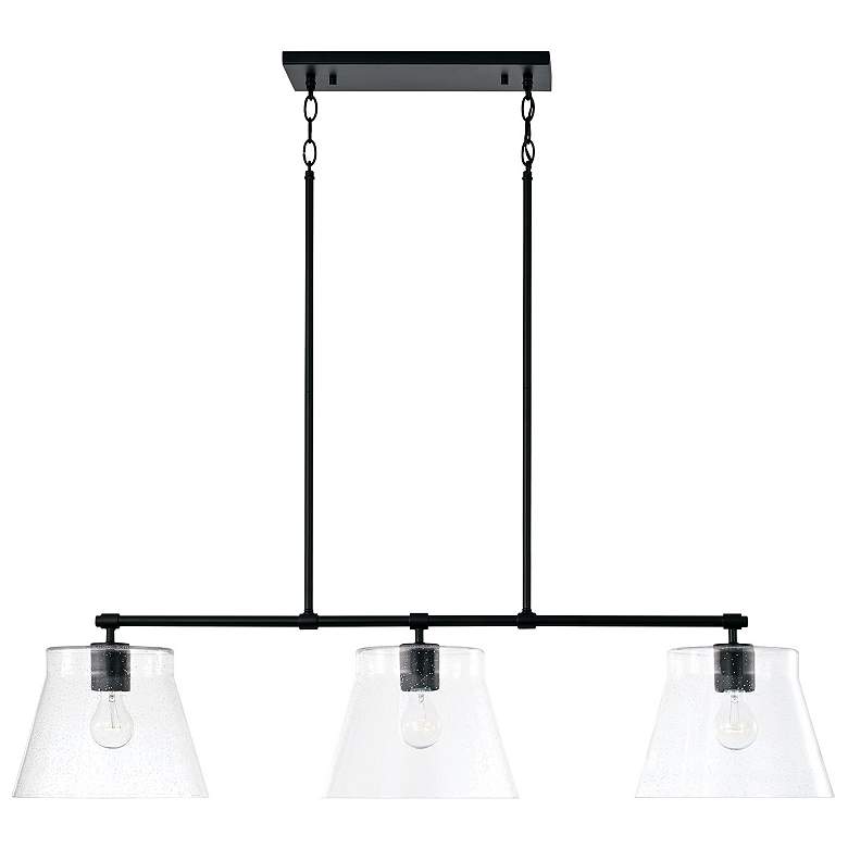 Image 2 Capital Baker 44 1/2"W Matte Black 3-Light Linear Chandelier