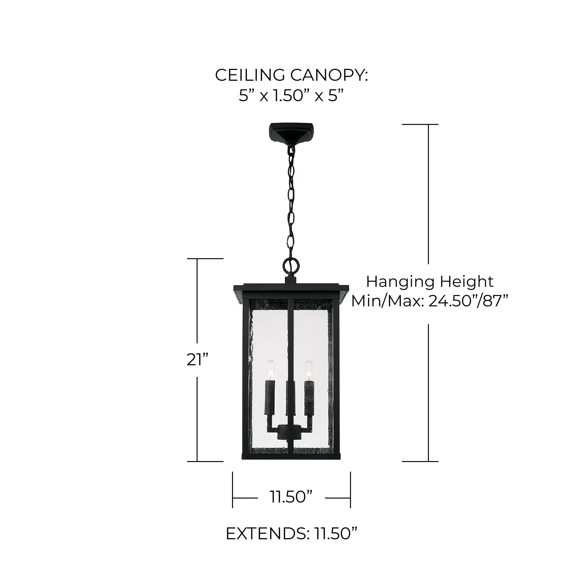 Image 5 Capital Barrett 21" High Black Outdoor Hanging Light more views