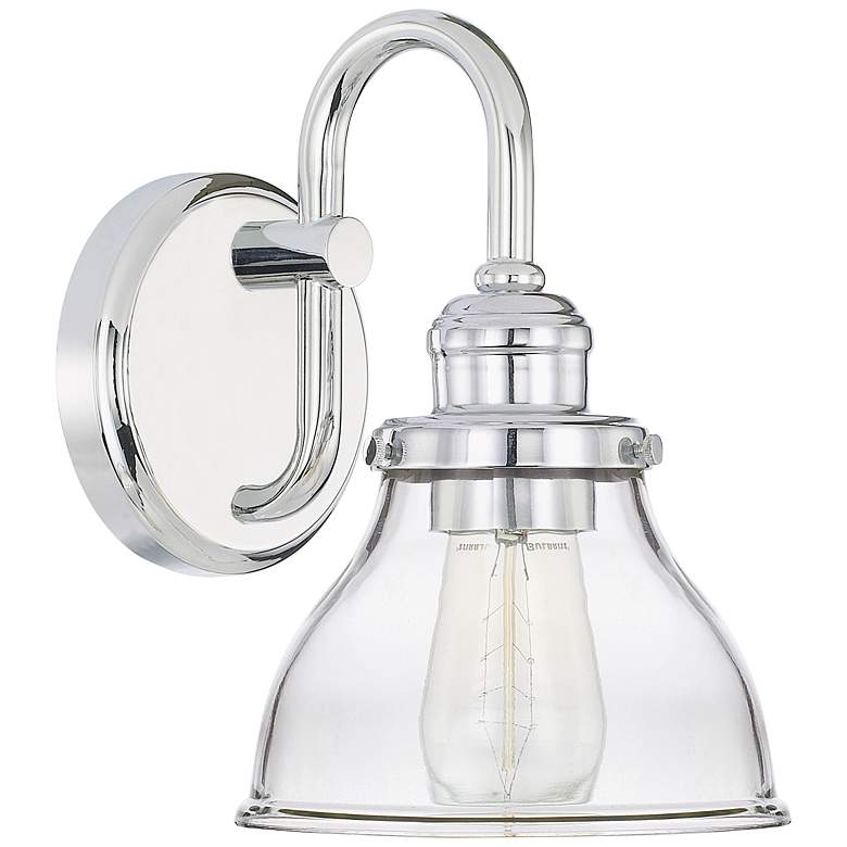 Image 1 Capital Baxter 10 inch High Chrome Clear Glass Wall Sconce