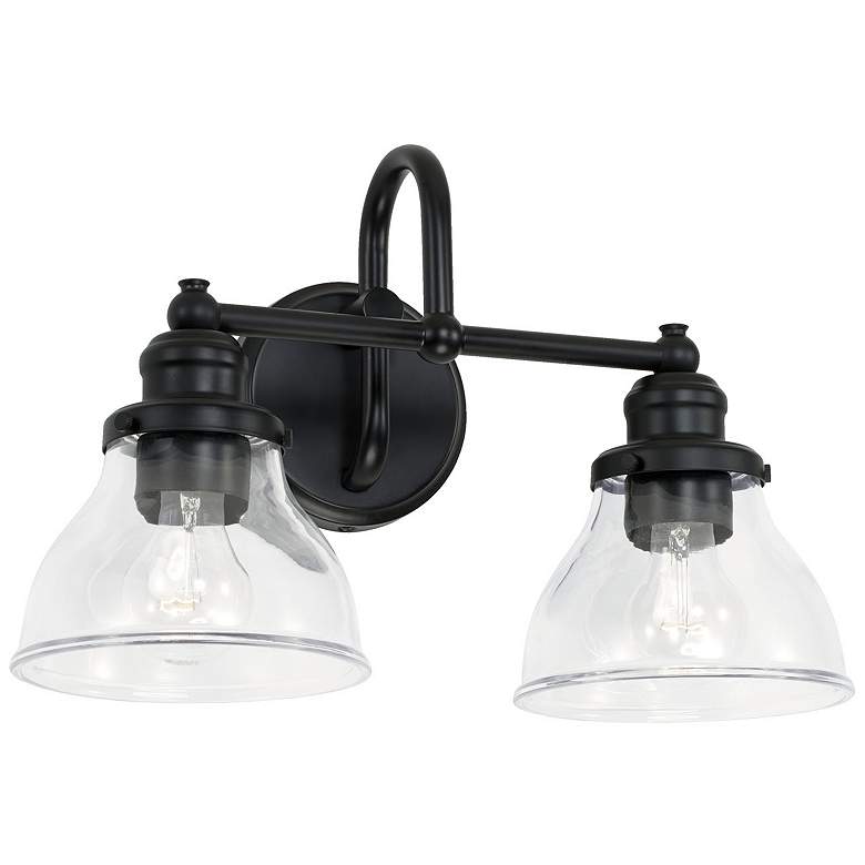 Image 2 Capital Baxter 11" High Matte Black 2-Light Wall Sconce