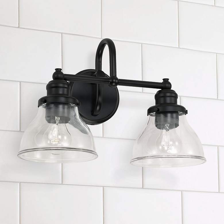 Image 3 Capital Baxter 11" High Matte Black 2-Light Wall Sconce more views