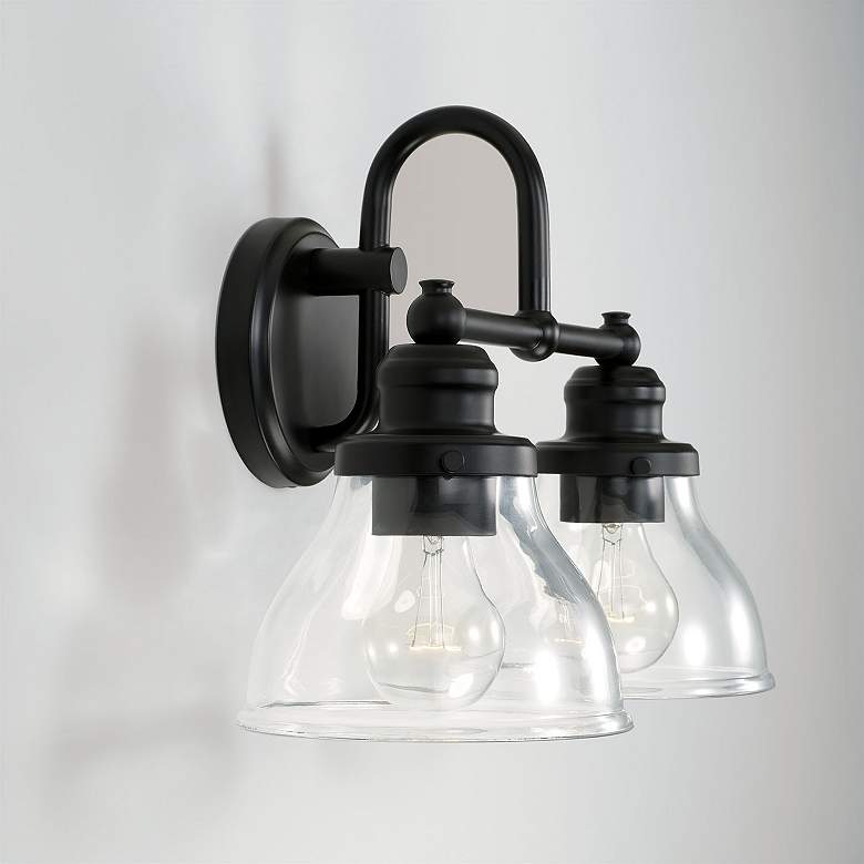 Image 4 Capital Baxter 11" High Matte Black 2-Light Wall Sconce more views