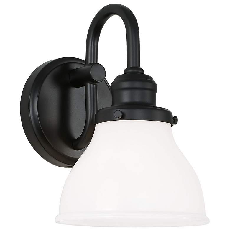 Image 1 Capital Baxter 10" High Matte Black Wall Sconce