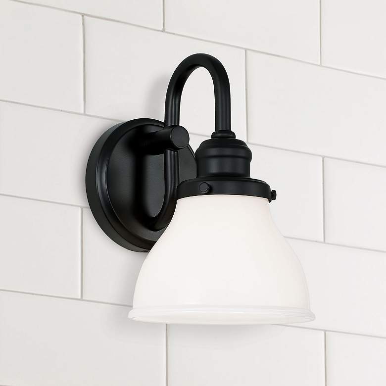 Image 1 Capital Baxter 10" High Matte Black Wall Sconce