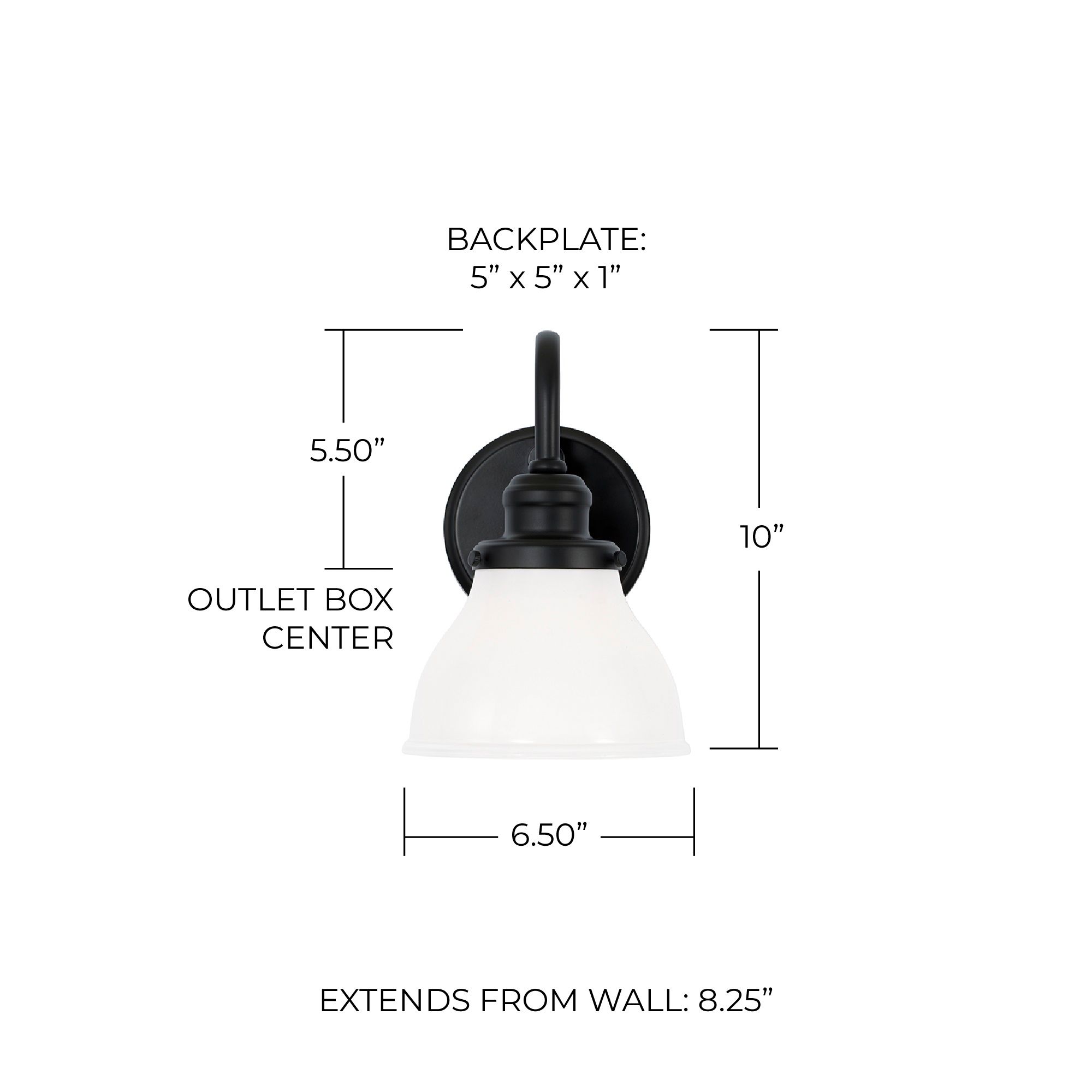 Capital Baxter 10" High Matte Black Wall Sconce